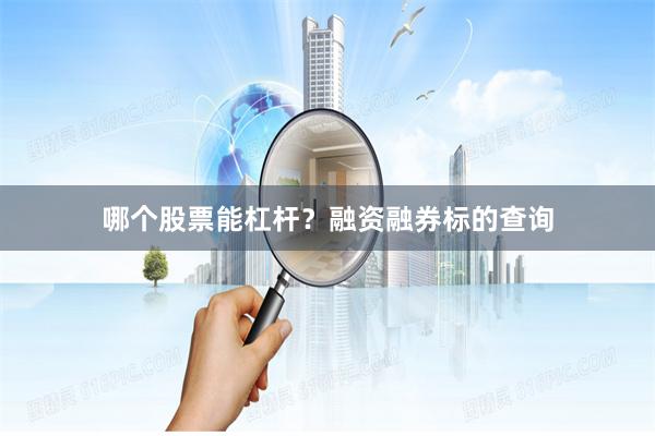 哪个股票能杠杆?融资融券标的查询